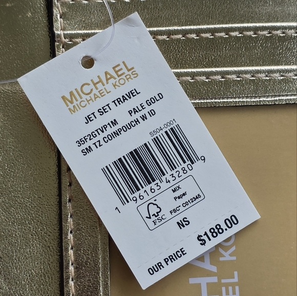 Michael Kors Jet Set Logo Small Gold Coin Wallet - Picture 5 of 6